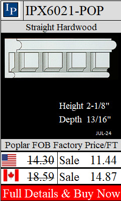 IPX6021 Poplar Casing 2-1/8" hgh