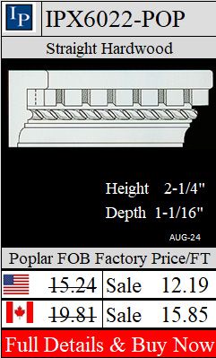 IPX6022 Casing poplar 3-3/4" wide