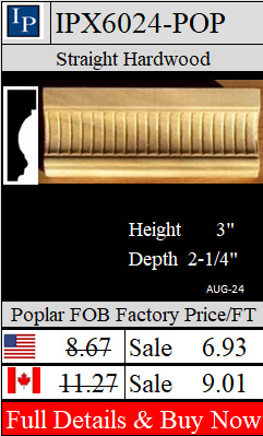 IPX6024-Poplar Casing 3" high 