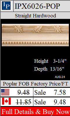 IPX6026 Poplar Leaf casing 3-1/4" wide