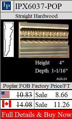 IPX6037 Poplar Classical Casing 4" high