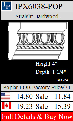 IPX6038-poplar 4" wide egg and dart Casing