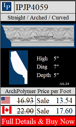 IPJP4059 Art Deco Crown 5" high x 5" deep 