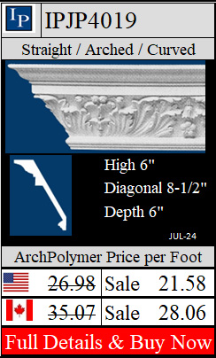 IPJP4019 Classical Acanthus Crown 6" high x 6" deep