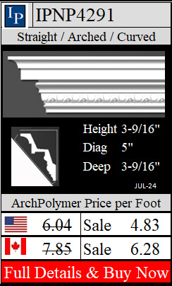 IPNP4291 Classic Crown 3-9/16" high x 3-9/16" deep