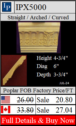 IPX5000 Classic crown moulding 4-3/4" high x 3-3/4" deep