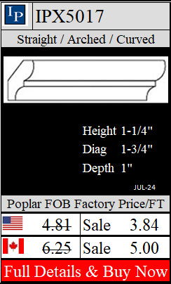 IPX5017 Smooth Crown 1-1/4" high x 5/8" deep