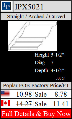 IPX5021 colonial crown 5-1/2" high x 4-1/4" deep