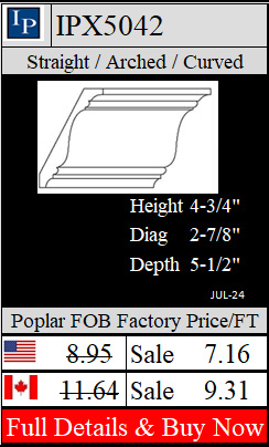 IPX5042 Colonial Crown 4-3/4" high x 5-1/2" deep 