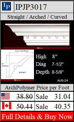 IPJP3017 Federal Crown 8" high x 8-5/8" deep