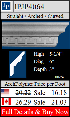 IPJP4064 Federal Greek Key Crown 5-1/4" high x 3" deep