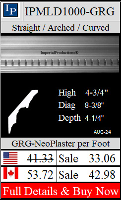 IPMLD1000-GRG Federal Dentil 4-3/4" high x 4-1/4" deep