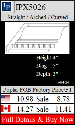 IPX5026 Federal Crown 4" high x 3" deep